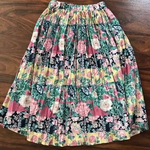 Vintage Floral Midi Skirt